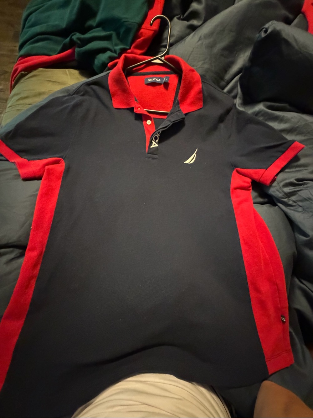 Nautica Navy Polo with Red Trim